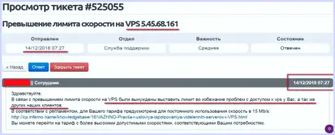 Хостинг-провайдер оповестил, что VPS веб-сервер, на котором хостился web-сайт Forex-Brokers Pro урезан в скорости