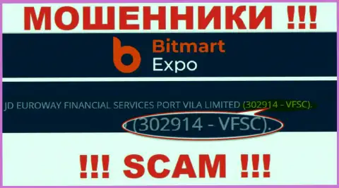 302914 - VFSC - это рег. номер BitmartExpo Com, который показан на сайте организации