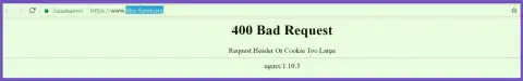 Официальный портал брокерской компании FIBO-forex Org несколько суток заблокирован и выдает - 400 Bad Request (ошибочный запрос)
