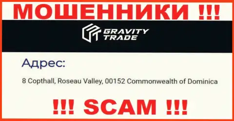 IBC 00018 8 Copthall, Roseau Valley, 00152 Commonwealth of Dominica - это оффшорный адрес регистрации Gravity-Trade Com, показанный на ресурсе данных махинаторов