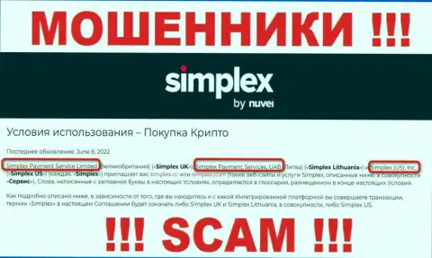 Simplex Payment Service Limited - это владельцы конторы Симплекс