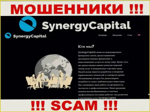 Что касательно рода деятельности Synergy Capital (Broker) - стопроцентно обман
