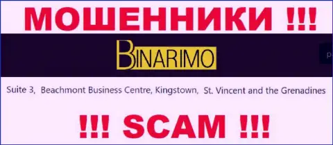 Binarimo - это интернет-мошенники !!! Спрятались в оффшорной зоне по адресу Suite 3, ​Beachmont Business Centre, Kingstown, St. Vincent and the Grenadines и отжимают средства реальных клиентов