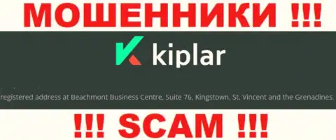 Юридический адрес регистрации кидал Kiplar в оффшорной зоне - Beachmont Business Centre, Suite 76, Kingstown, St. Vincent and the Grenadines, эта инфа засвечена на их официальном информационном сервисе