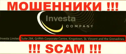 На официальном сайте Investa Limited представлен адрес регистрации указанной организации - Suite 284, Griffith Corporate Centre, Kingstown, St. Vincent and the Grenadines (оффшор)