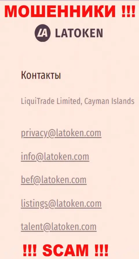 Электронная почта мошенников Latoken, предоставленная на их сайте, не надо общаться, все равно сольют