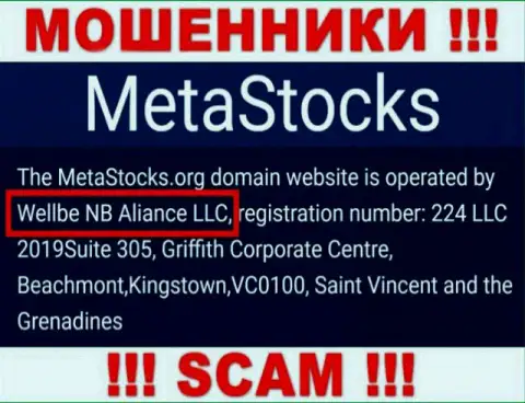 Юр лицо компании Meta Stocks - это Wellbe NB Aliance LLC, информация взята с официального сайта