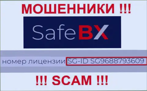 Safe BX, задуривая голову клиентам, разместили у себя на веб-портале номер их лицензии на осуществление деятельности