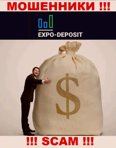 Нереально забрать обратно денежные вложения с компании Экспо-Депо Ком, поэтому ни гроша дополнительно отправлять не нужно