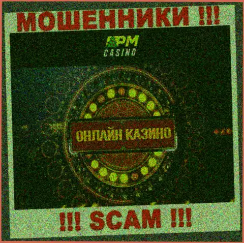 Род деятельности интернет-мошенников PM Casino - это Casino, однако помните это обман !