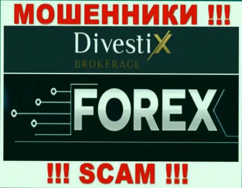 FOREX - это именно то на чем, якобы, профилируются интернет обманщики Divestix