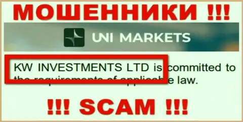 Руководителями KW Investments Ltd оказалась компания - KW Investments Ltd