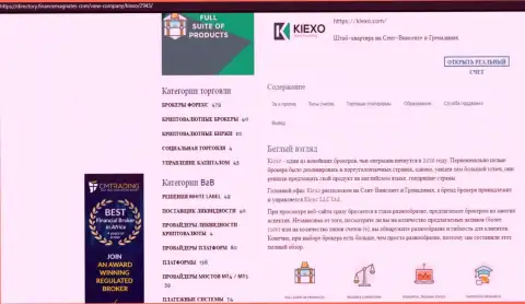Обзор условий торгов дилинговой компании Kiexo Com предоставлен в информационном материале и на сайте directory financemagnates com