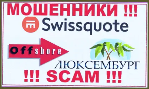 SwissQuote сообщили на своем интернет-портале свое место регистрации - на территории Люксембург