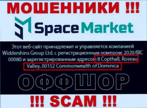 Не рекомендуем иметь дело, с такими мошенниками, как организация Space Market, ведь сидят они в оффшоре - 8 Coptholl, Roseau Valley 00152 Commonwealth of Dominica