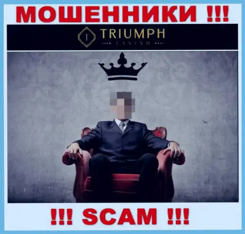 Инфы о руководителях мошенников Triumph Casino во всемирной сети интернет не удалось найти