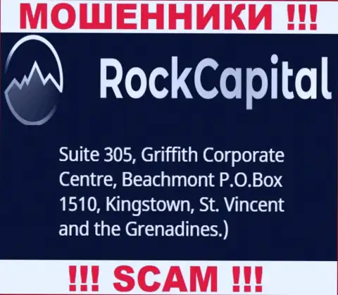 За грабеж клиентов мошенникам RockCapital точно ничего не будет, потому что они скрылись в офшоре: Suite 305 Griffith Corporate Centre, Kingstown, P.O. Box 1510 Beachmout Kingstown, St. Vincent and the Grenadines