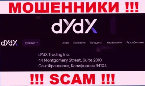 Избегайте работы с компанией dYdX Exchange ! Представленный ими юридический адрес - это липа