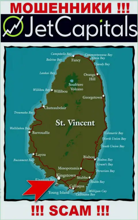 Kingstown, St Vincent and the Grenadines - именно здесь, в офшоре, зарегистрированы кидалы Джет Капиталс