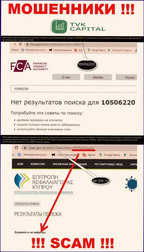 У конторы TVK Capital не показаны сведения о их лицензии - хитрые интернет-ворюги !!!