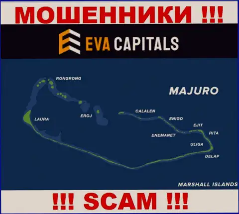 С компанией Eva Capitals крайне рискованно взаимодействовать, место регистрации на территории Majuro, Marshall Islands
